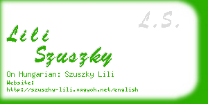 lili szuszky business card